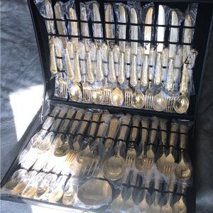 Vintage Elegant Gold Plated Flatware Set